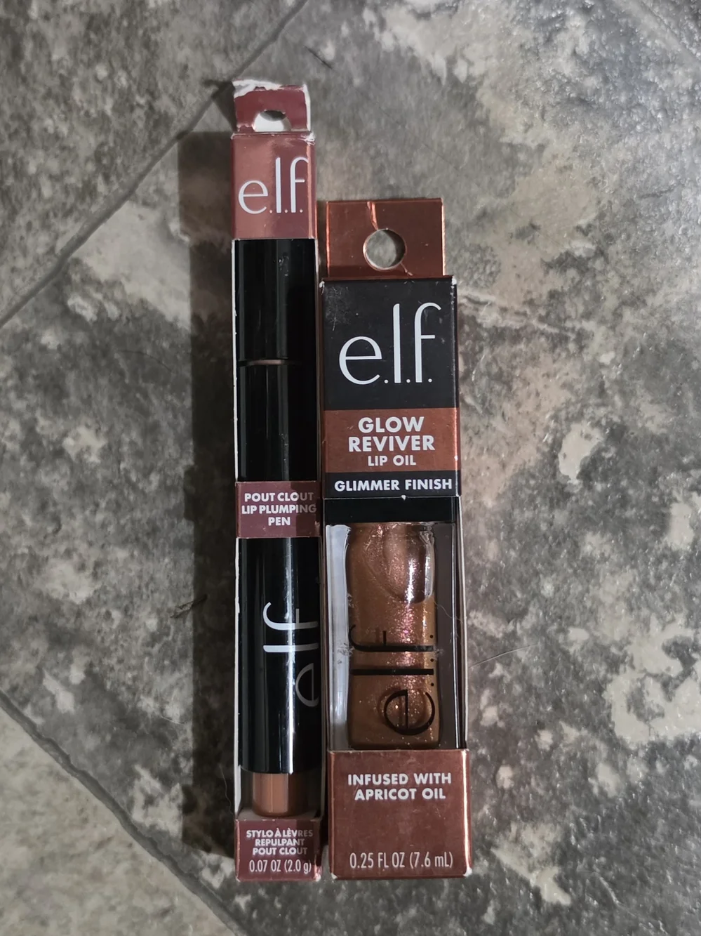e.l.f. Glow Reviver Lip Oil & Pout Clout Pen — Toasted & Chocoluxe BNIB